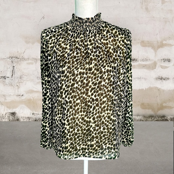 J. Crew Factory ‘Leopard Long-Sleeve Mockneck Top’ Size XXS - Picture 7 of 15
